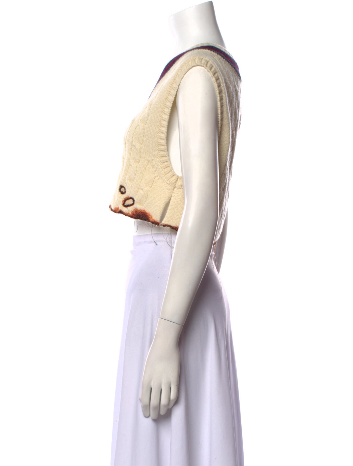 Doublet Striped V-Neck Crop Top