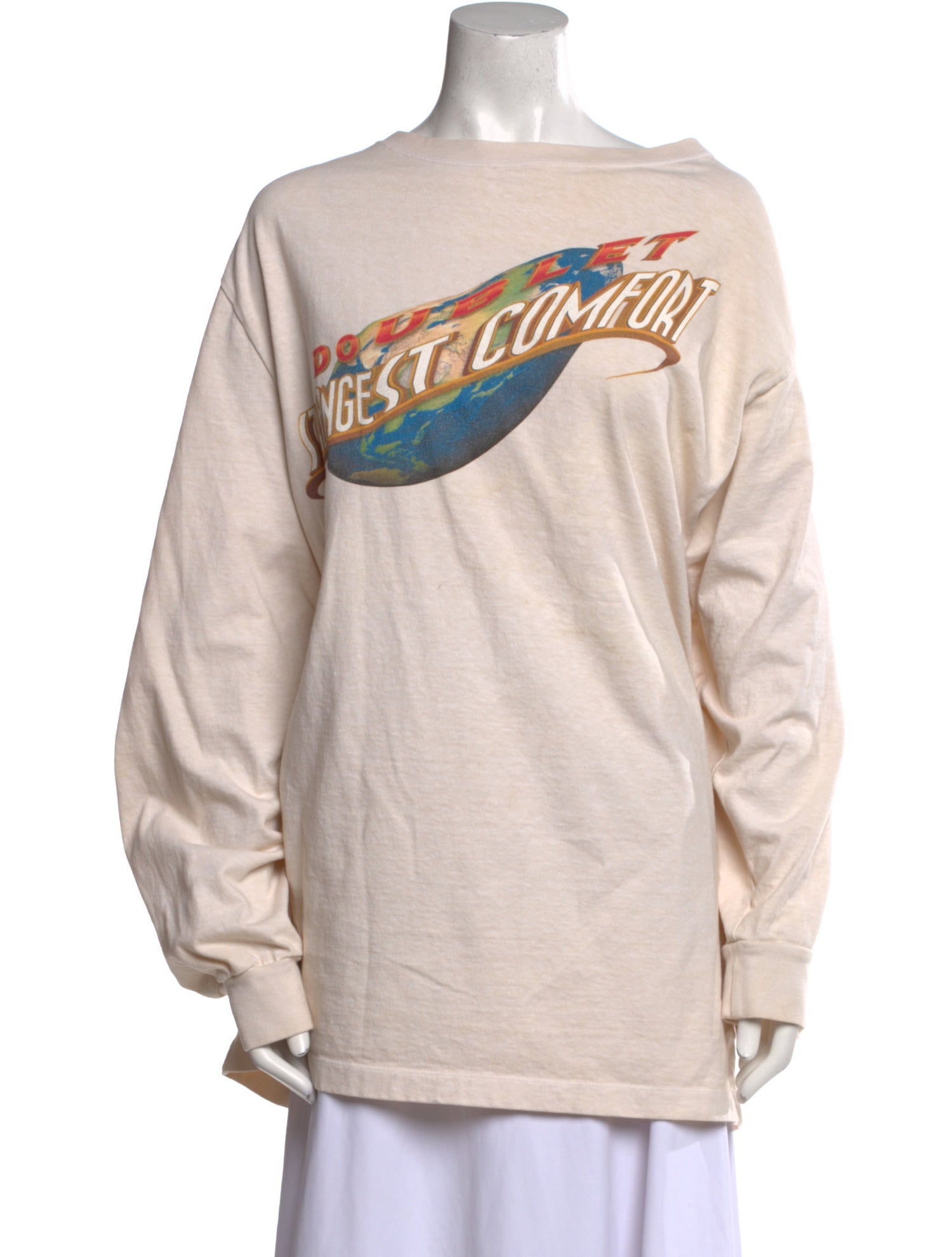 Doublet Graphic Print Bateau Neckline Sweatshirt