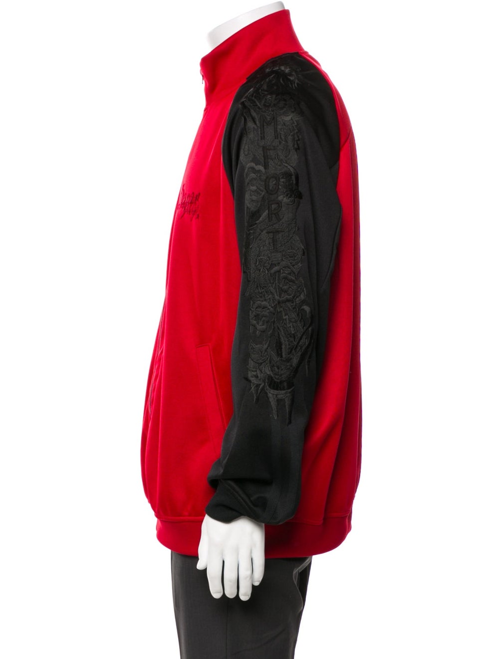 Doublet Windbreaker Red Colorblock Pattern Slit P… - image 2