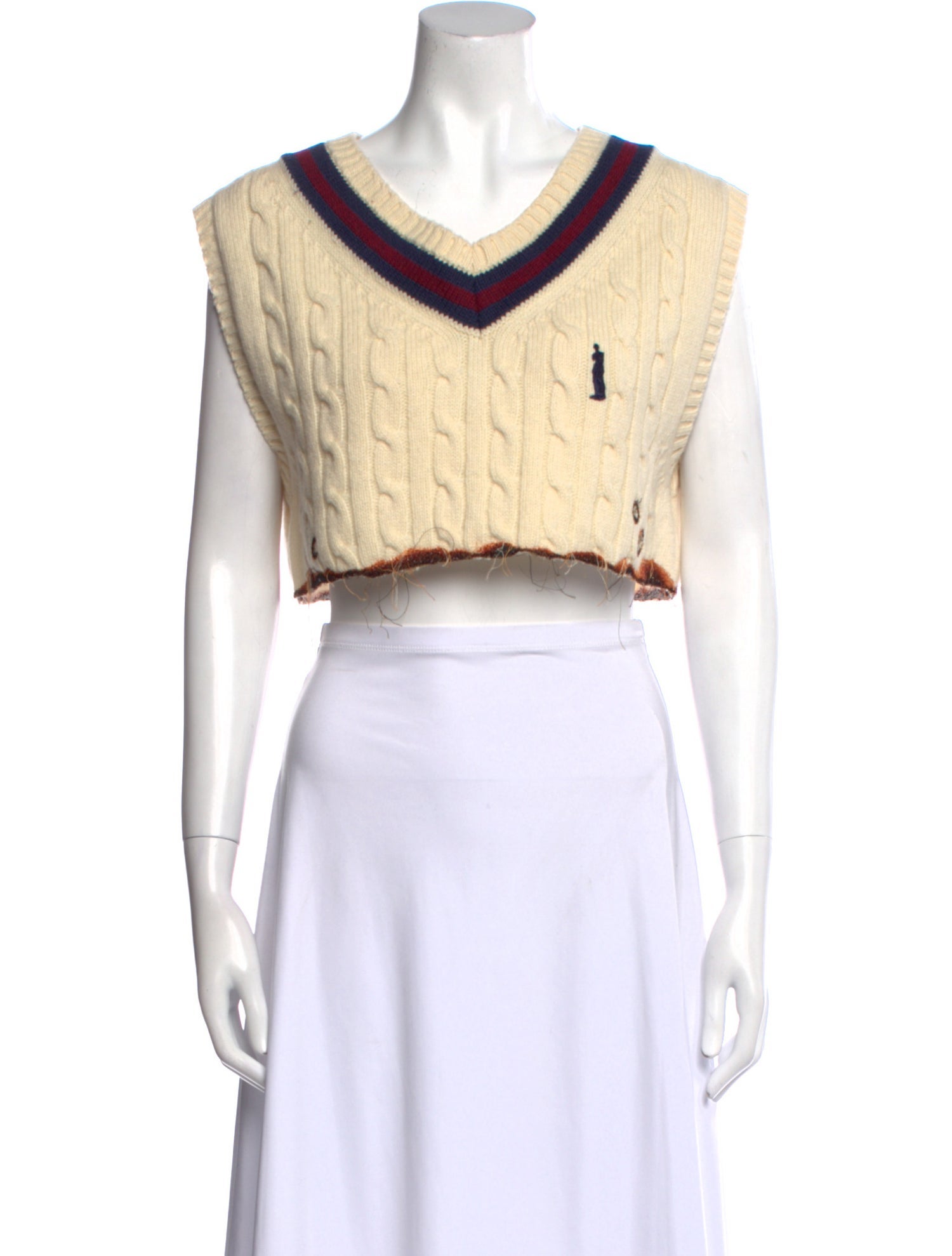 Doublet Printed V-Neck Crop Top