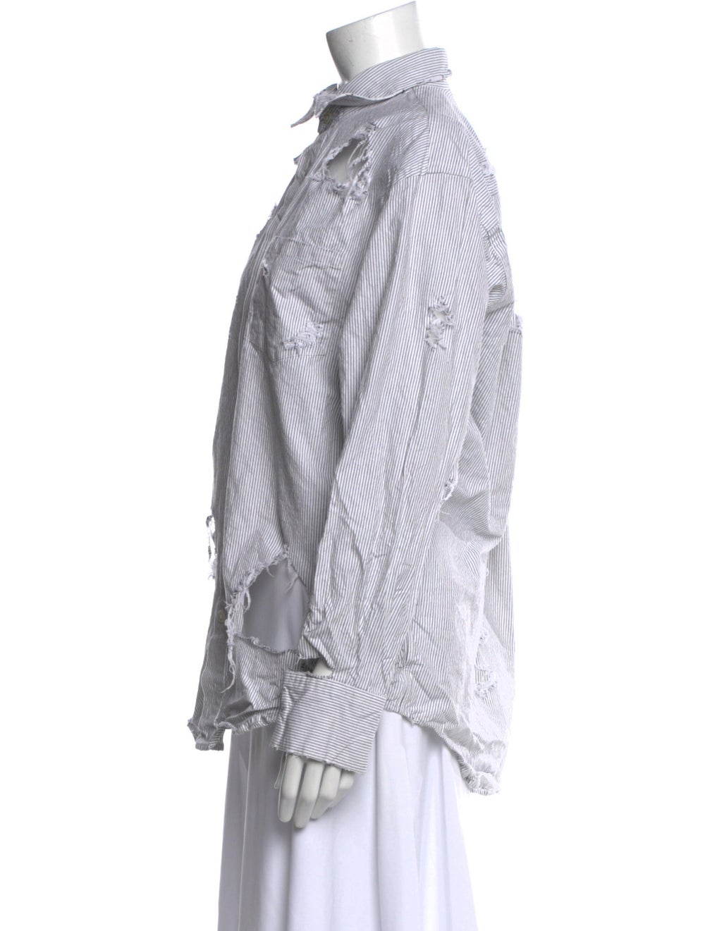 Doublet Wool Striped Button-Up Top - image 2