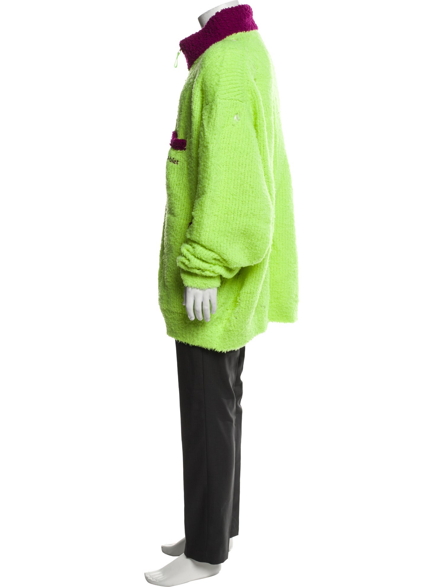 Doublet Colorblock Pattern Turtleneck Cardigan