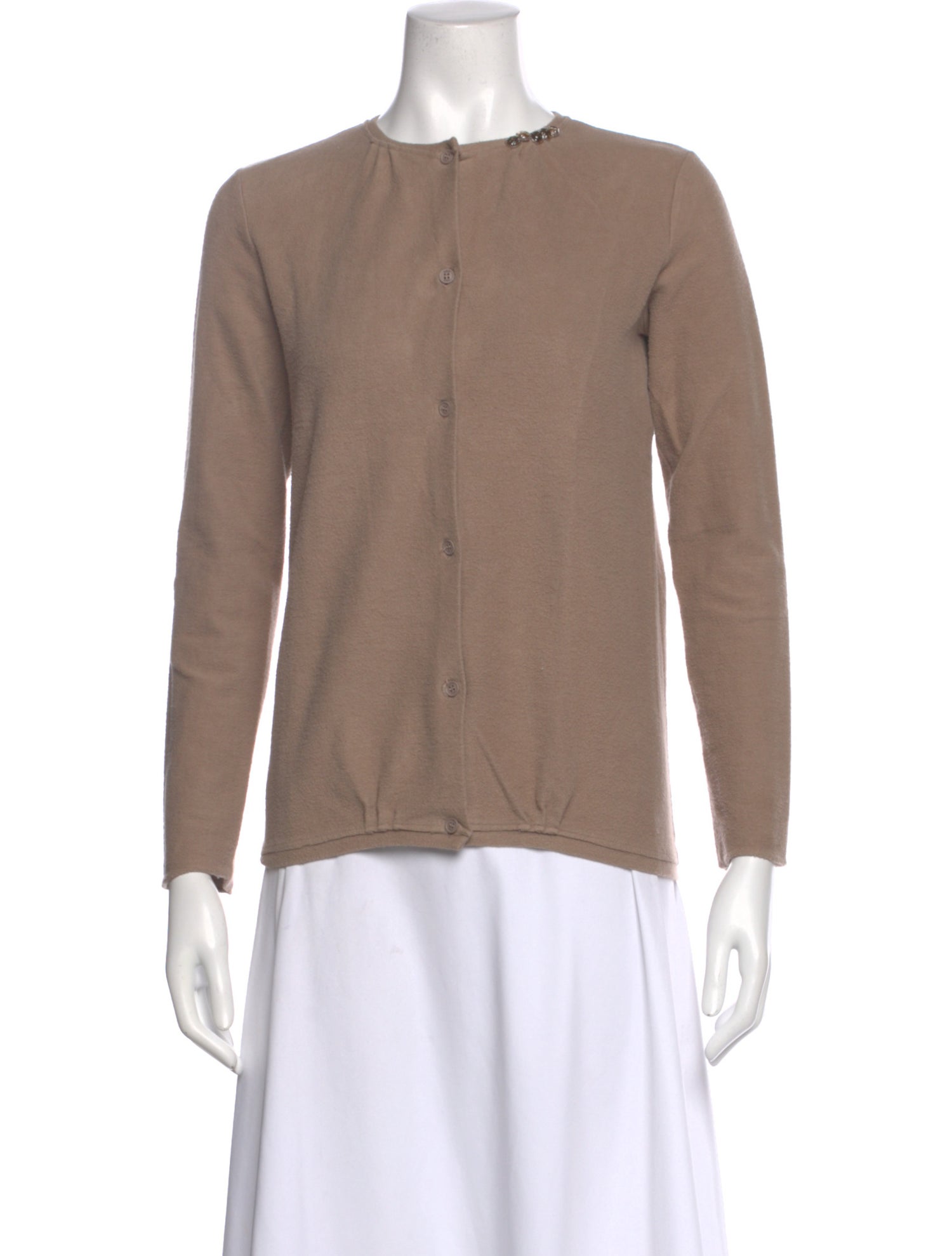 Douuod Crew Neck Long Sleeve Blouse