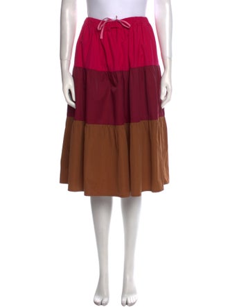 Dovima Paris Pleated Accents Knee-Length Skirt