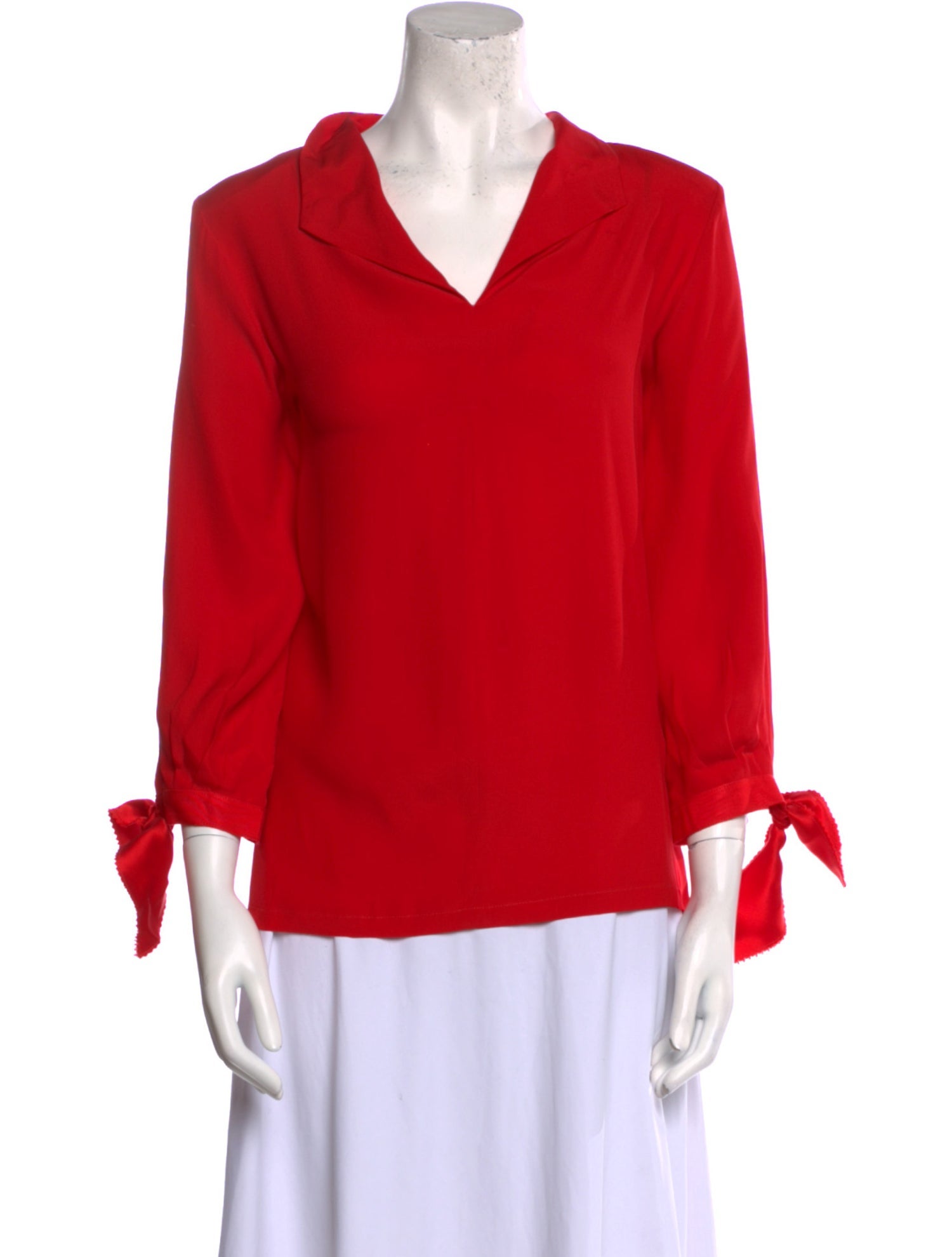 Dovima Paris Silk V-Neck Blouse