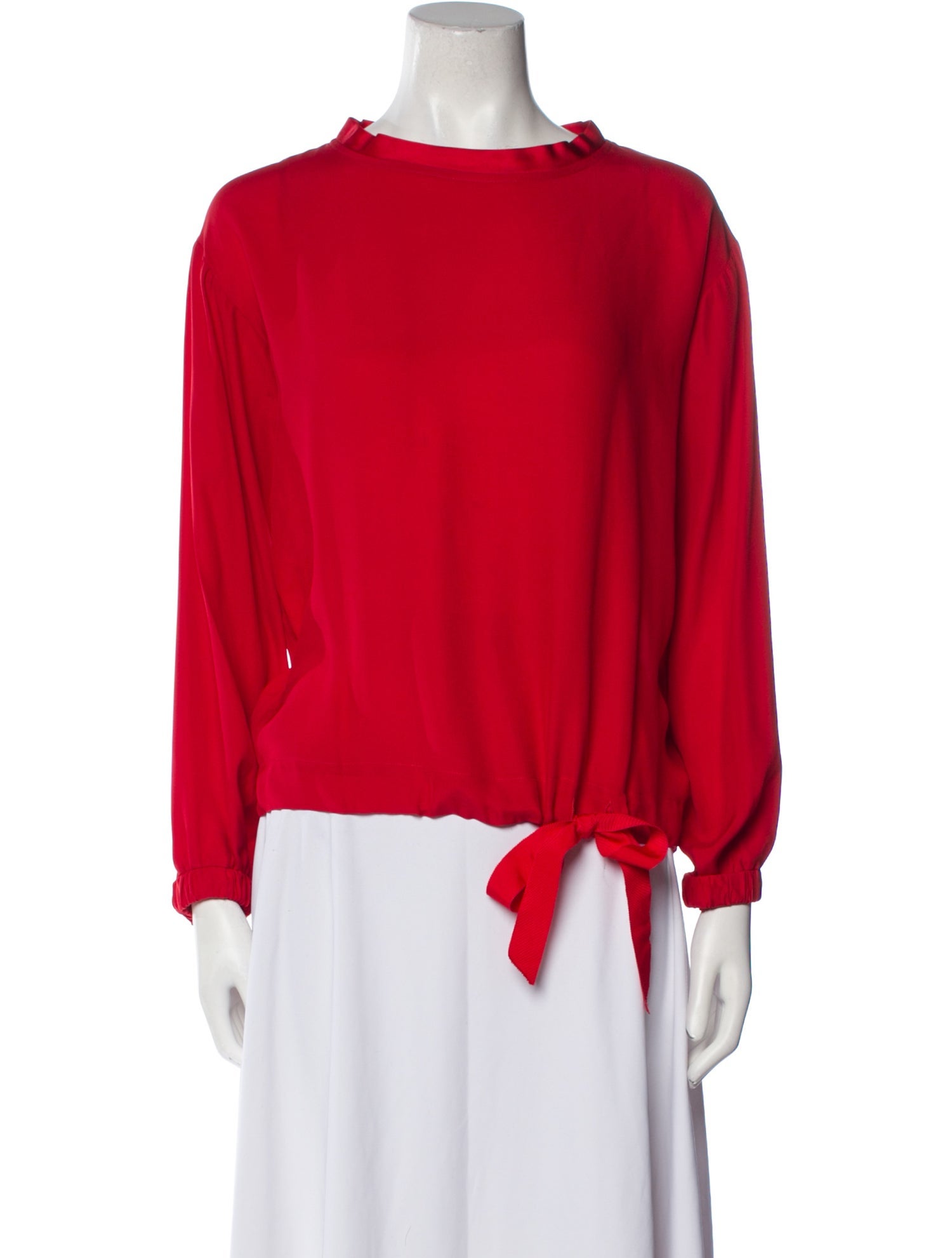 Dovima Paris Silk Bateau Neckline Blouse