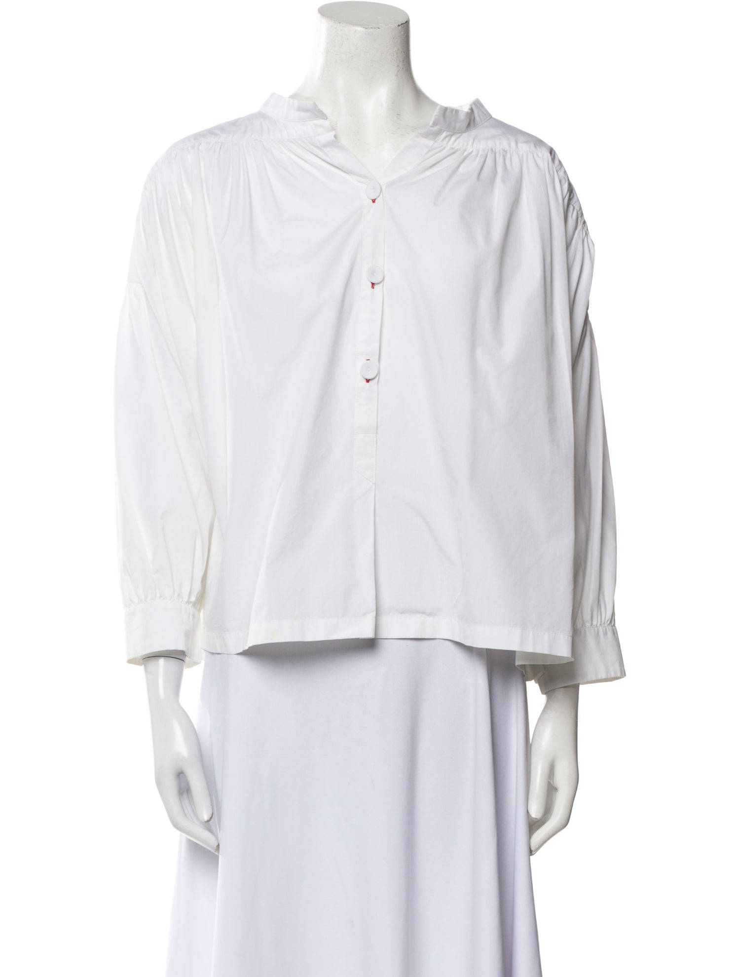 Dovima Paris V-Neck Three-Quarter Sleeve Blouse