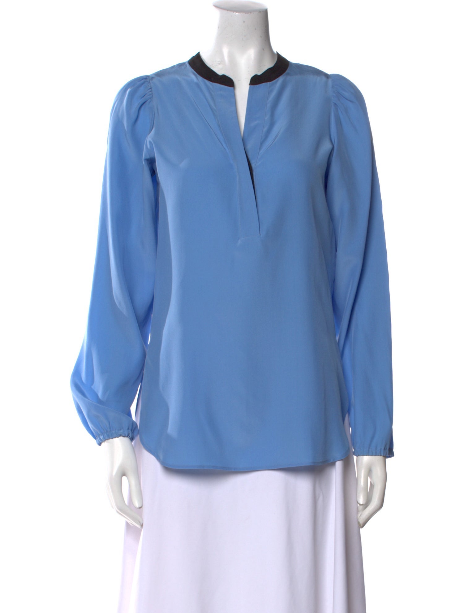 Dovima Paris Silk V-Neck Blouse
