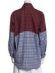 Dovima Paris Plaid Print Long Sleeve Button-Up Top