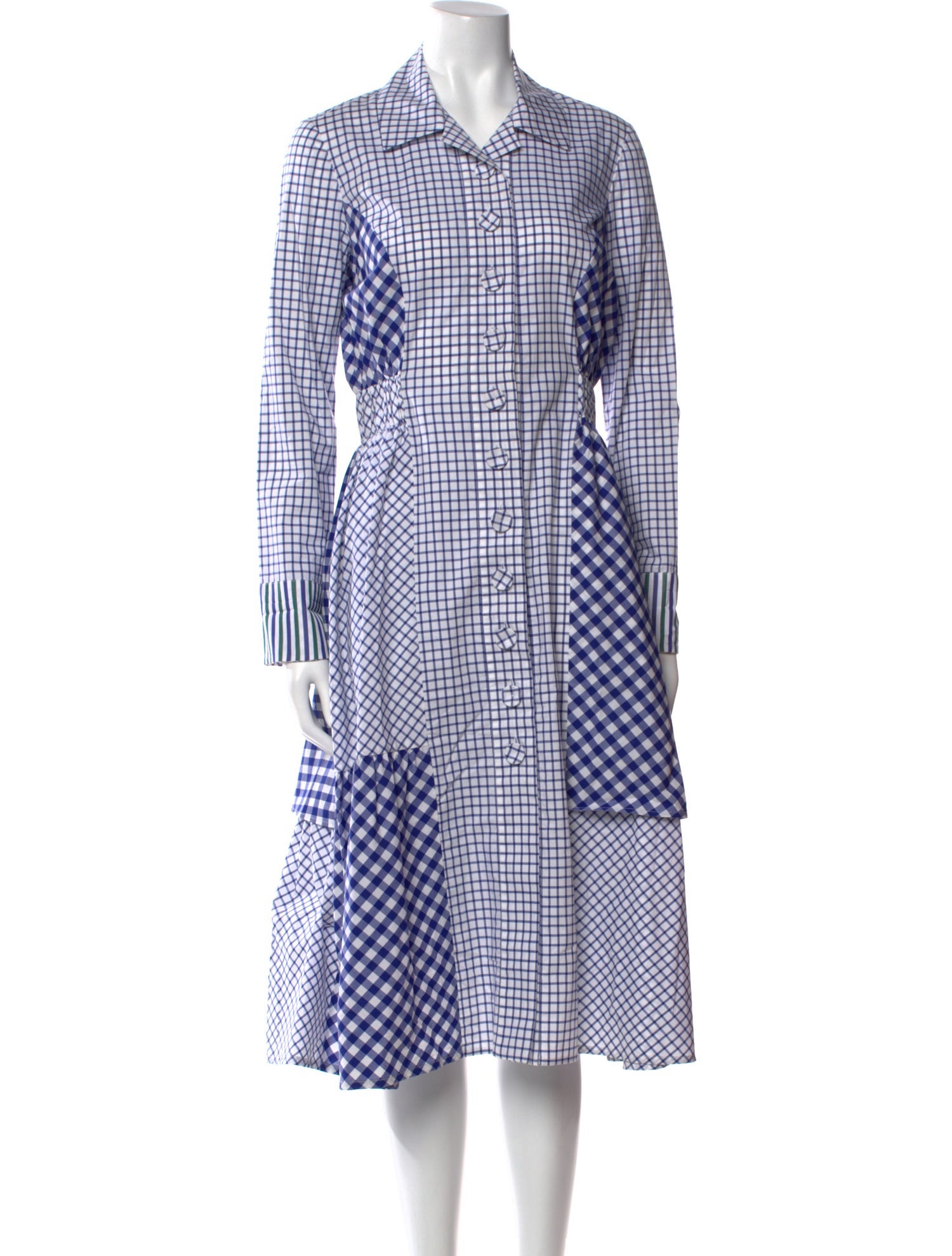 Dovima Paris Plaid Print Midi Length Dress