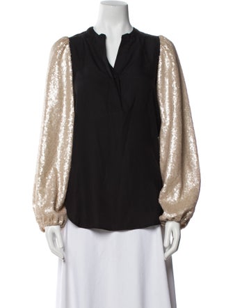 Dovima Paris Silk V-Neck Blouse