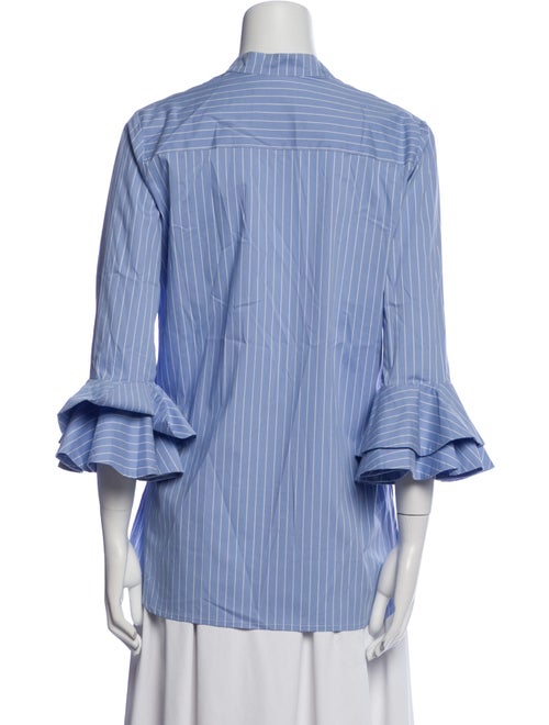 Dovima Paris Striped V-Neck Button-Up Top