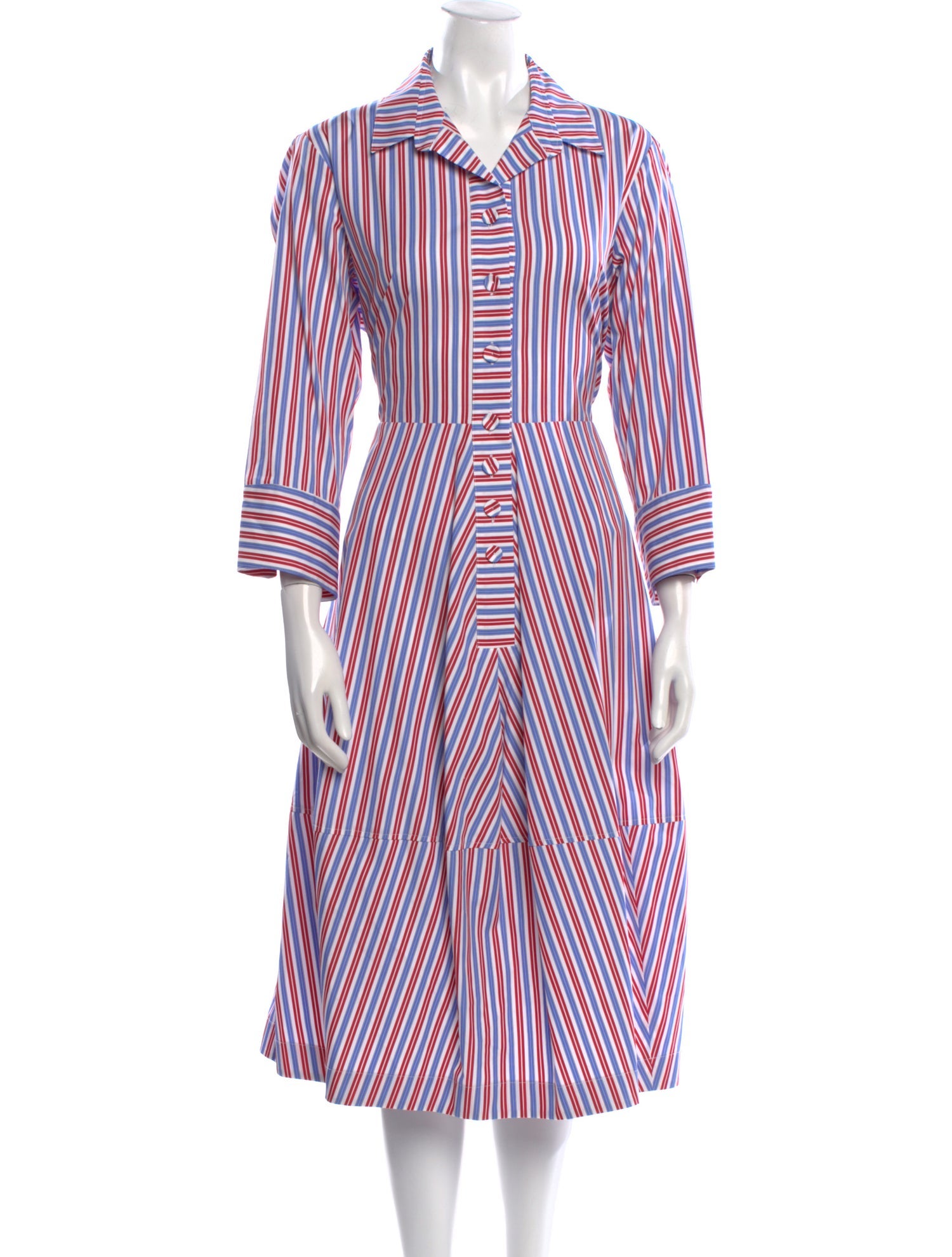 Dovima Paris Striped Midi Length Dress