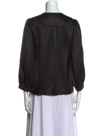 Dovima Paris Silk V-Neck Blouse