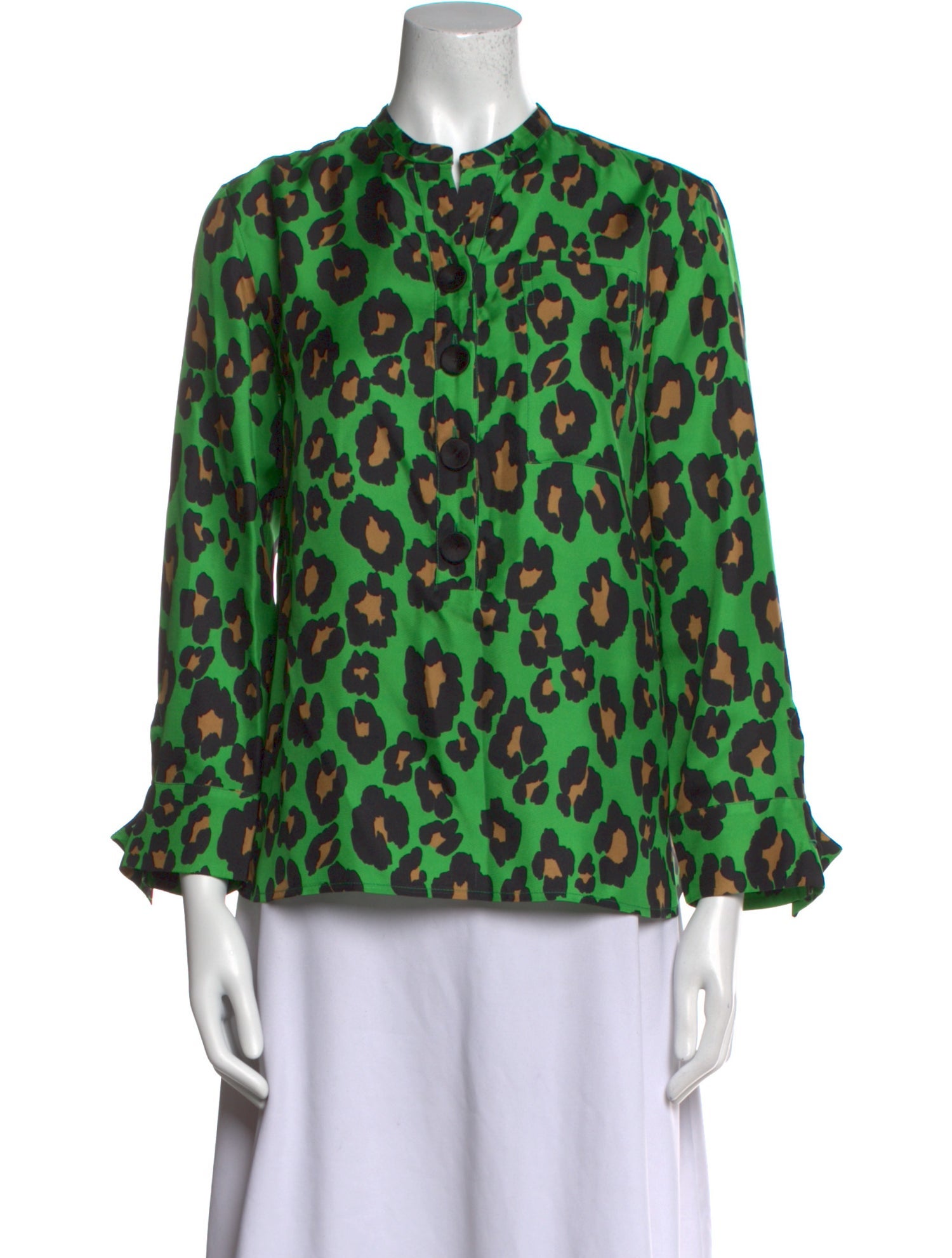 Dovima Paris Silk Floral Print Blouse