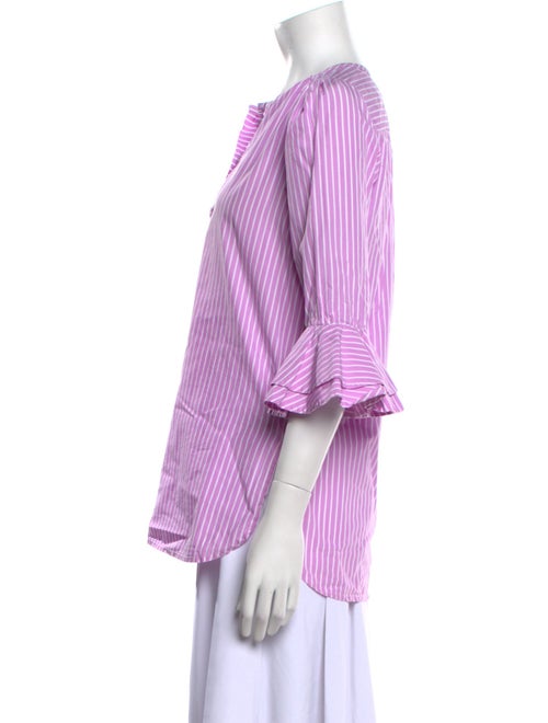 Dovima Paris Striped V-Neck Blouse
