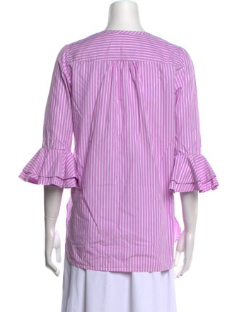 Dovima Paris Striped V-Neck Blouse
