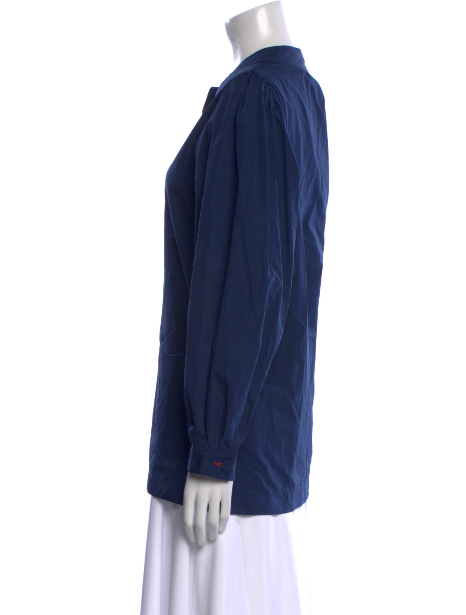 Dovima Paris Crew Neck Long Sleeve Button-Up Top