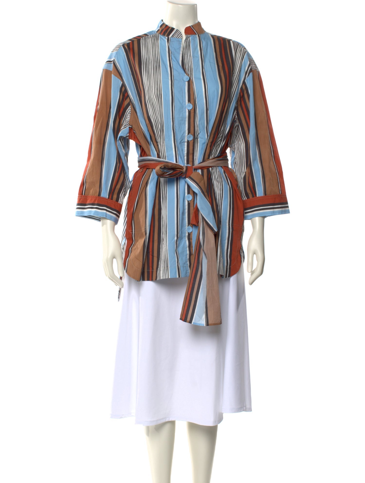 Dovima Paris Striped V-Neck Tunic