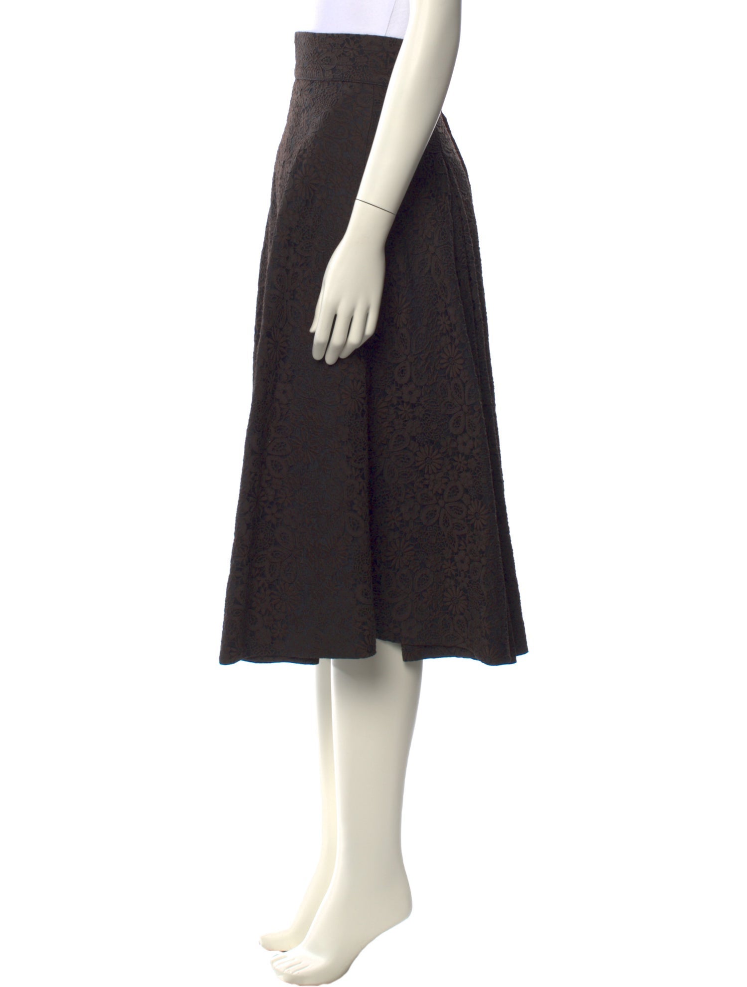 Dovima Paris Wool Midi Length Skirt