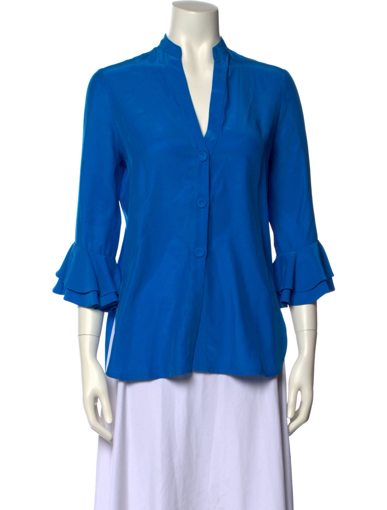 Dovima Paris Silk V-Neck Blouse