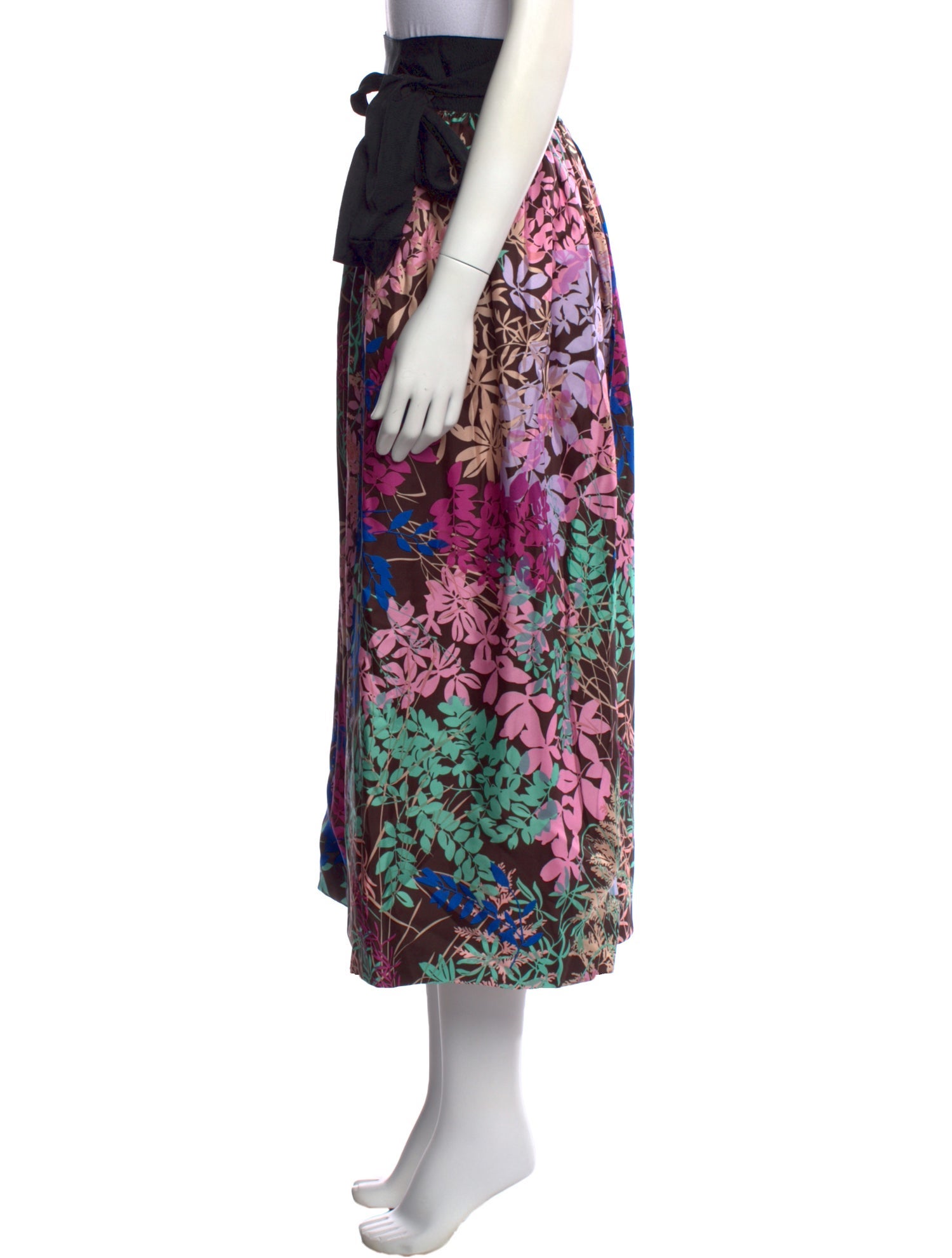 Dovima Paris Silk Midi Length Skirt