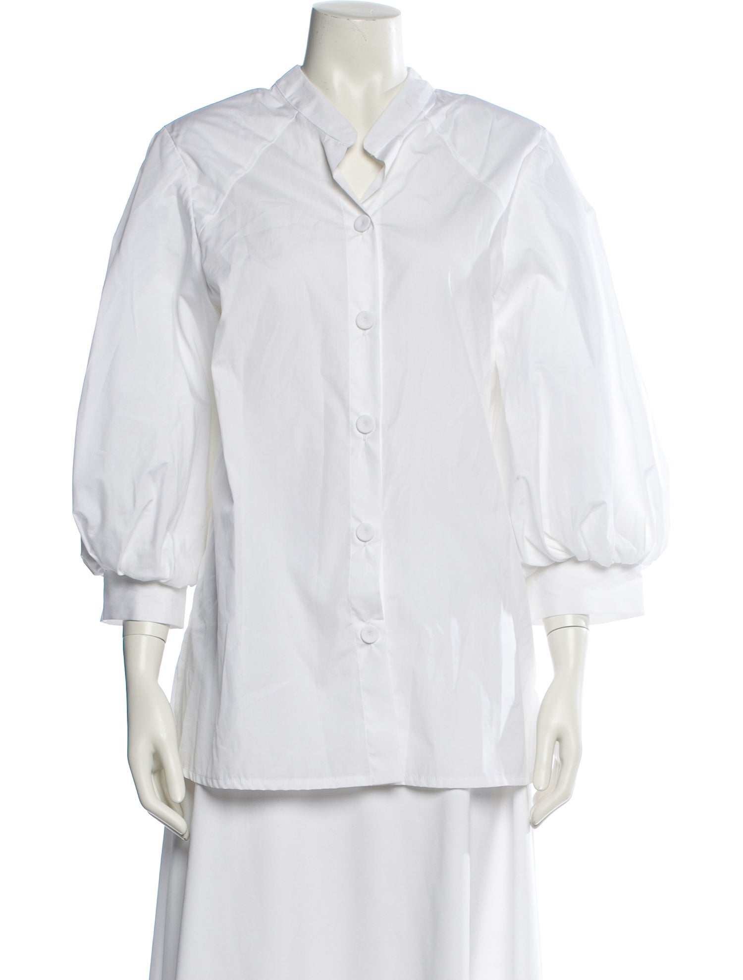 Dovima Paris Three-Quarter Sleeve Button-Up Top