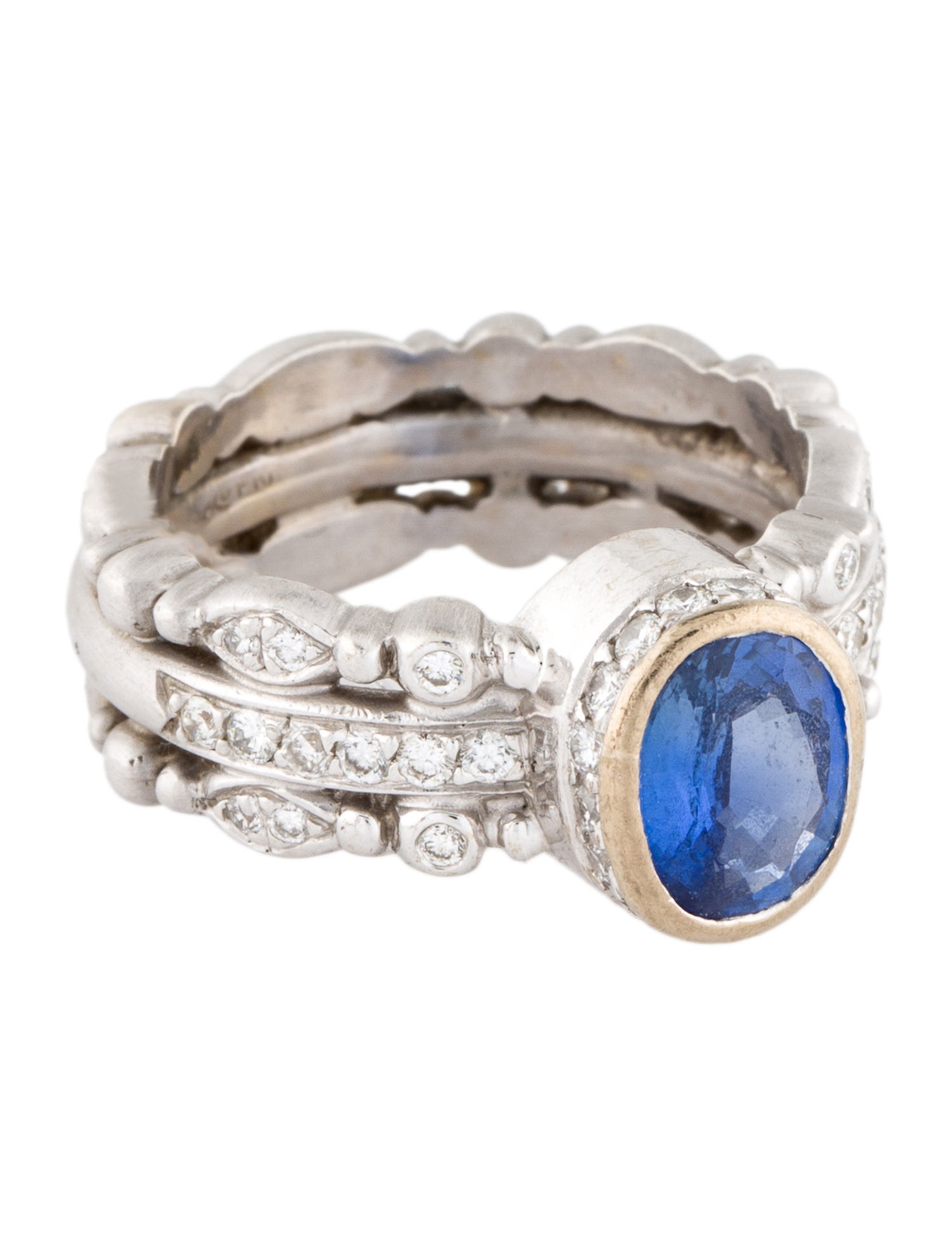Doris Panos 18K Sapphire & Diamond Cocktail Ring