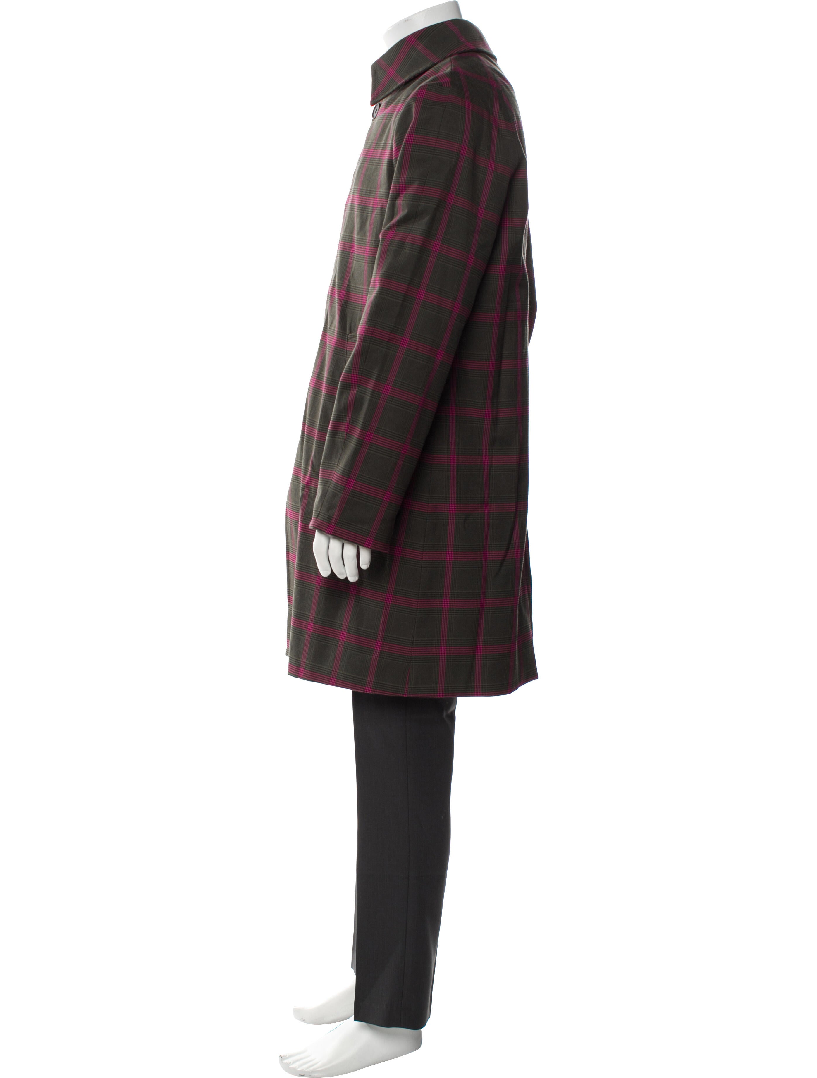 Doppiaa Plaid Print Overcoat