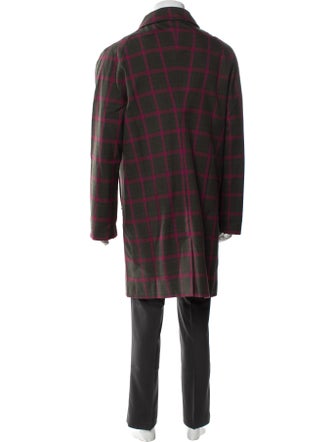 Doppiaa Plaid Print Overcoat