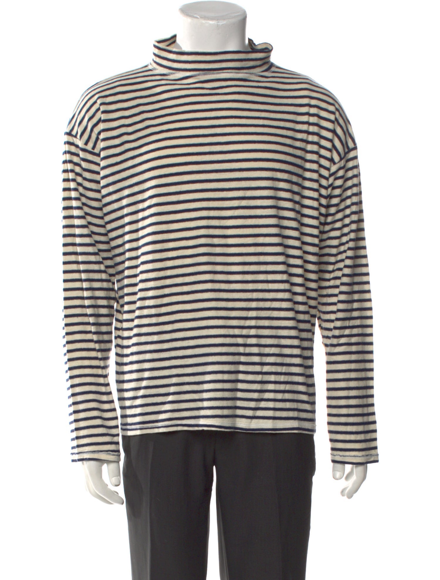 Dr. Collectors Striped Mock Neck T-Shirt w/ Tags