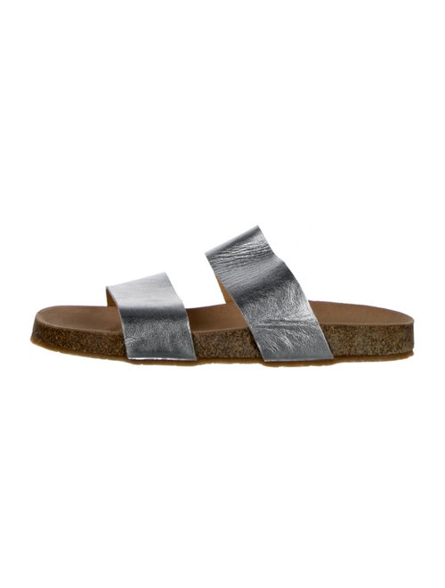 Daniela Gregis Leather Colorblock Pattern Slides
