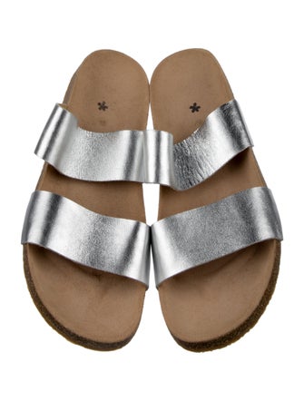 Daniela Gregis Leather Colorblock Pattern Slides