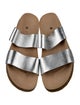 Daniela Gregis Leather Colorblock Pattern Slides
