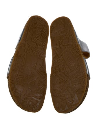 Daniela Gregis Leather Colorblock Pattern Slides