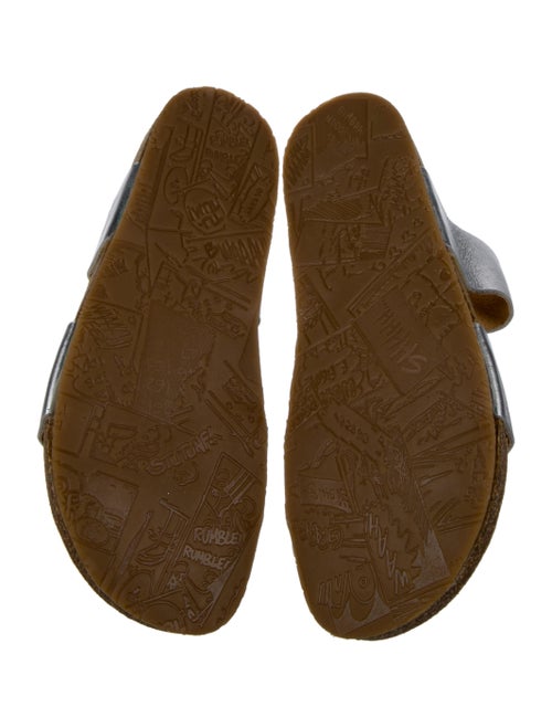 Daniela Gregis Leather Colorblock Pattern Slides