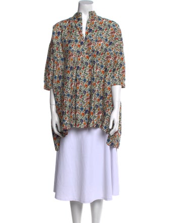 Daniela Gregis Floral Print Mock Neck Tunic