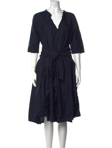 Pre-owned Daniela Gregis V-neck Midi Length Dress In Blue