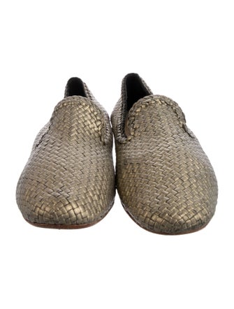 Dragon Diffusion Embossed Leather Embroidered Accent Loafers