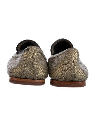 Dragon Diffusion Embossed Leather Embroidered Accent Loafers