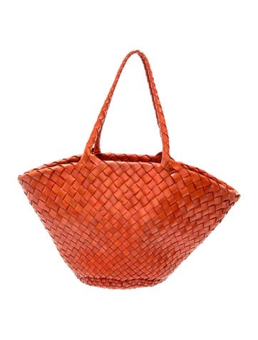 Pre-owned Dragon Diffusion Leather Top Handle Bag In Orange