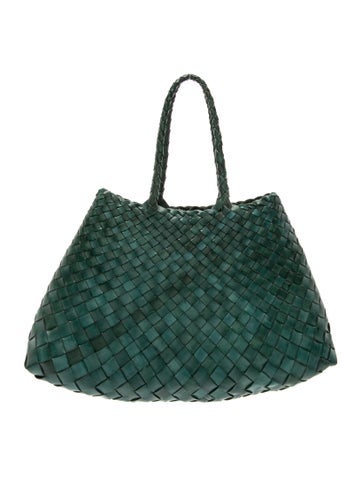 Pre-owned Dragon Diffusion Leather Top Handle Bag In Green