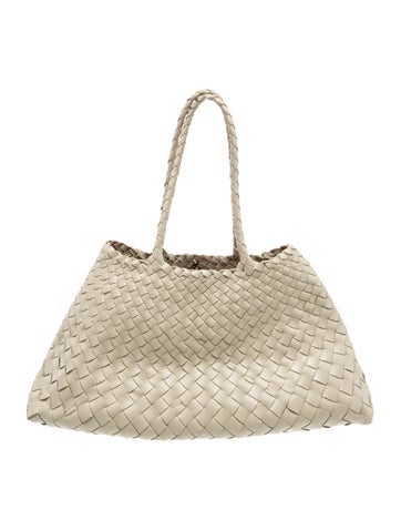 Pre-owned Dragon Diffusion Leather Top Handle Bag In Neutral