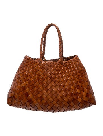 Pre-owned Dragon Diffusion Leather Top Handle Bag In Brown