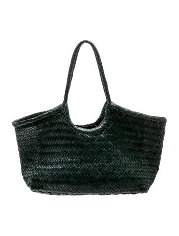 Pre-owned Dragon Diffusion Leather Top Handle Bag In Green