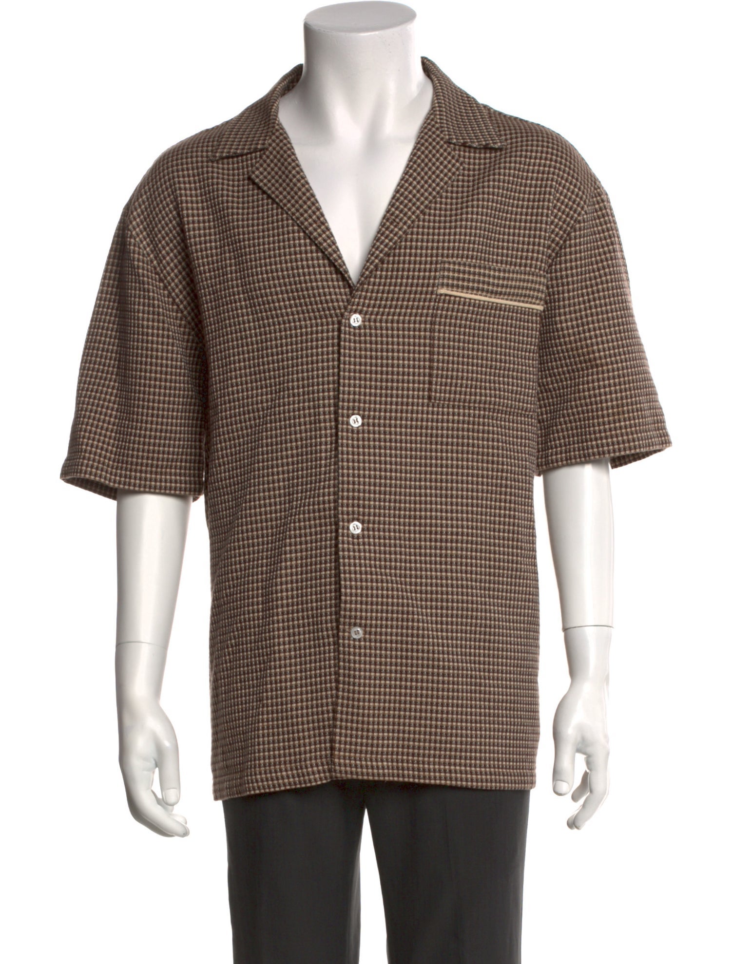 Drole de Monsieur Plaid Print Short Sleeve Shirt