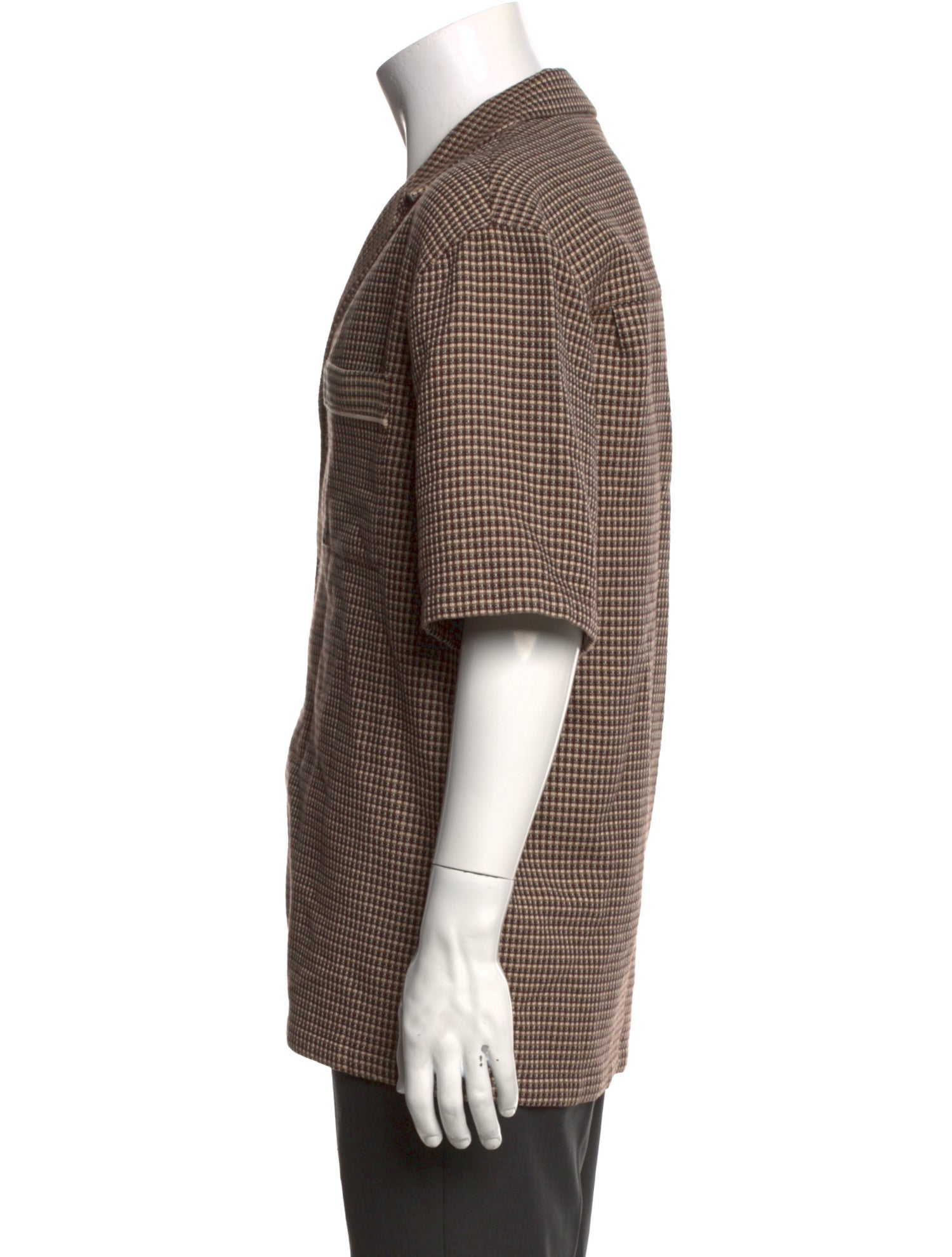 Drole de Monsieur Plaid Print Short Sleeve Shirt