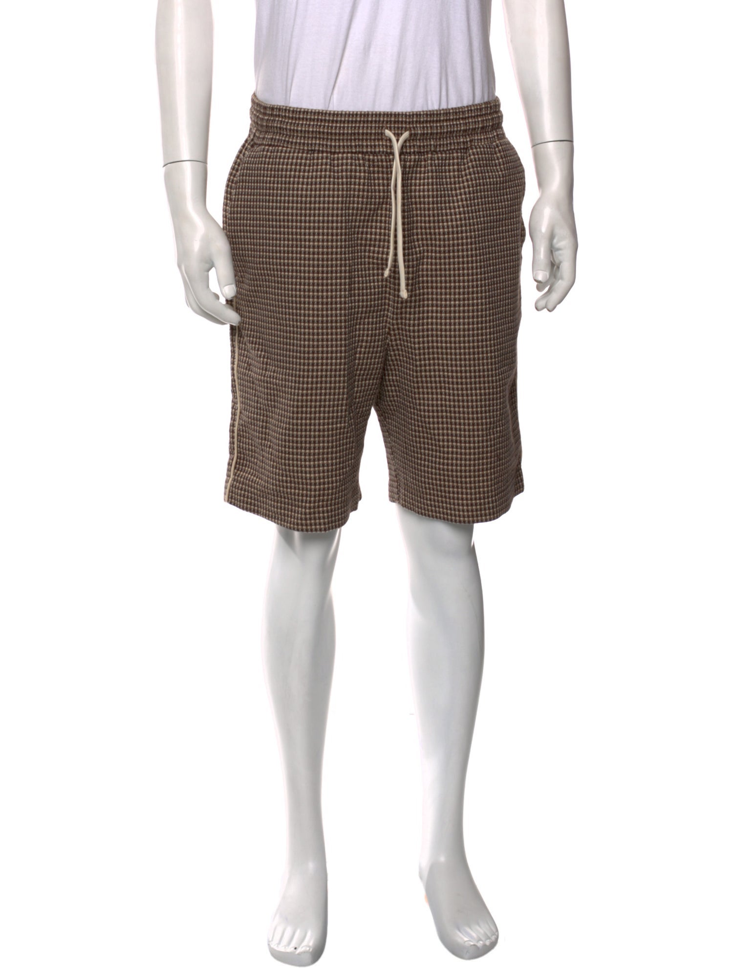 Drole de Monsieur Plaid Print Jogger Shorts