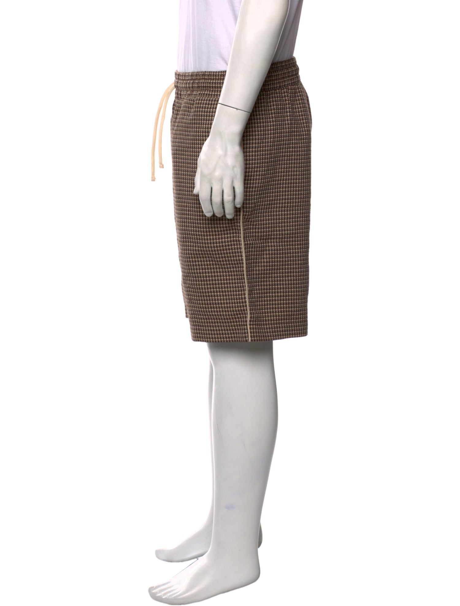 Drole de Monsieur Plaid Print Jogger Shorts