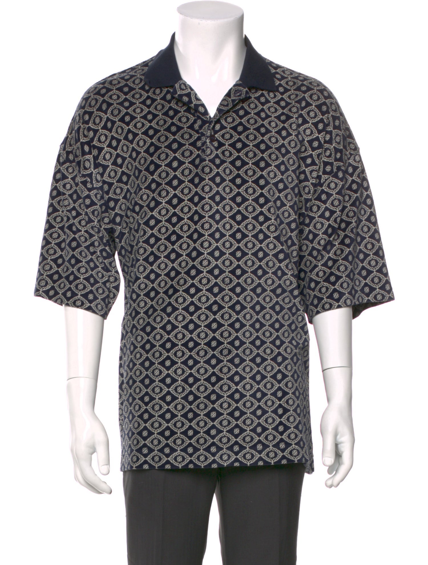 Drole de Monsieur Printed Collar Polo Shirt